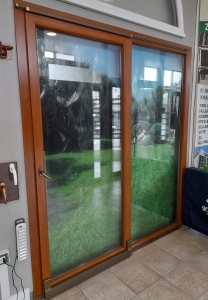 Scorrevole traslante in PVC effetto legno rovere gold apertura spingere dx, misure L194,5 x h221,5 €950,63 POSA E TRASPORTO ESCLUSI